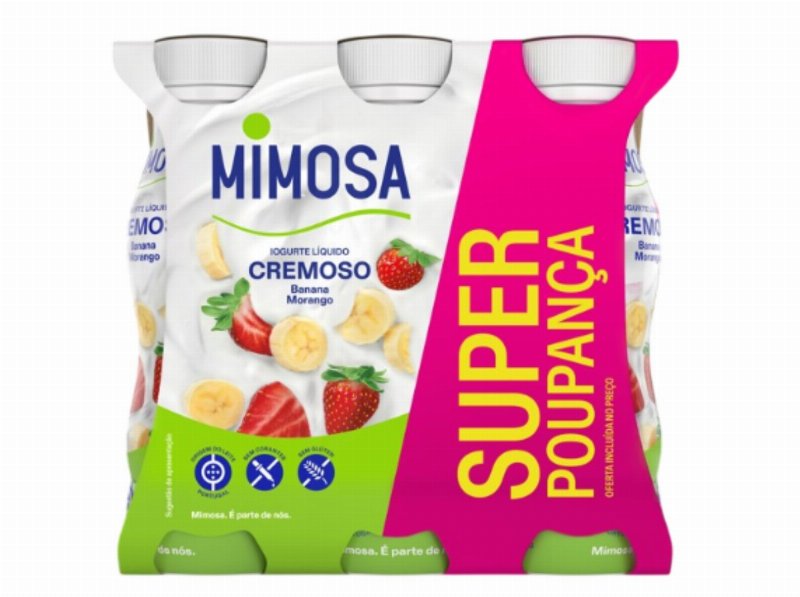 Iogurte Mimosa Líquido Cremoso Banana E Morango 4X151 ml