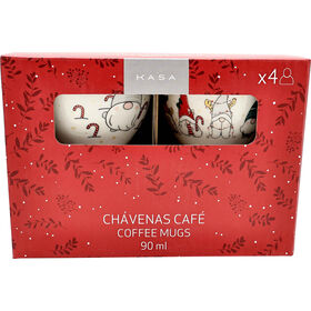 Conjunto 4 Chávenas De Café E Pires 90 ml Gnomos Kasa