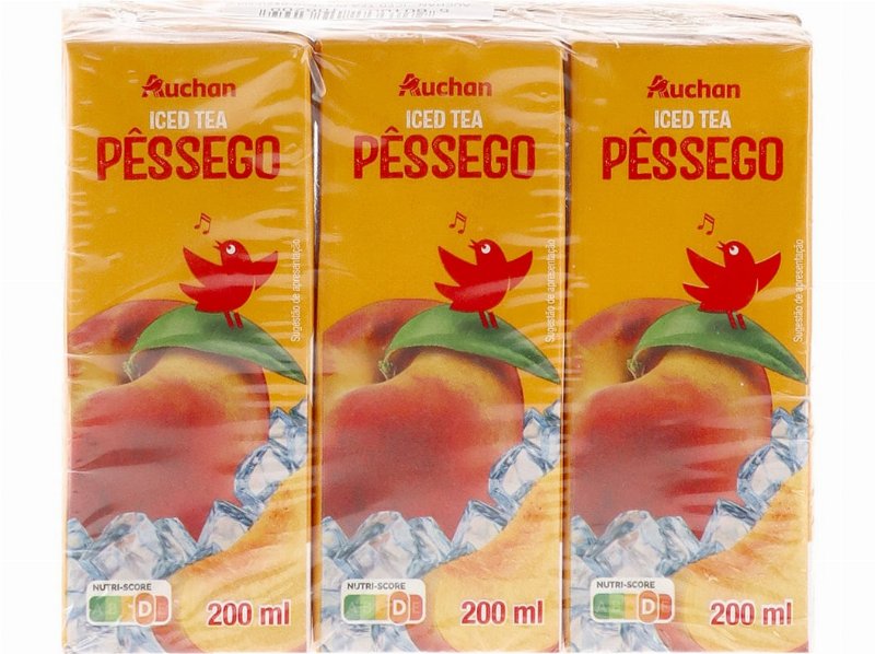 Ice Tea Auchan Pessego 6X200 ml