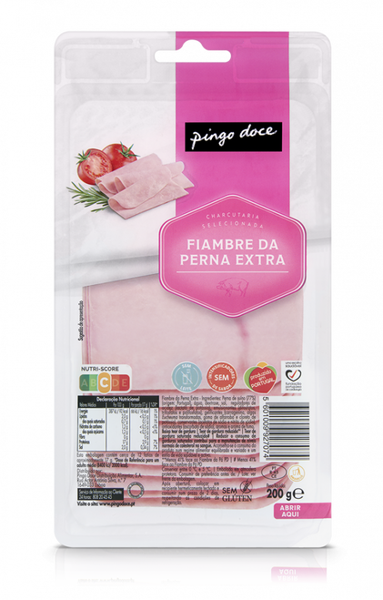 Fiambre Da Perna Extra Fatiado Pingo Doce 0.2Kg