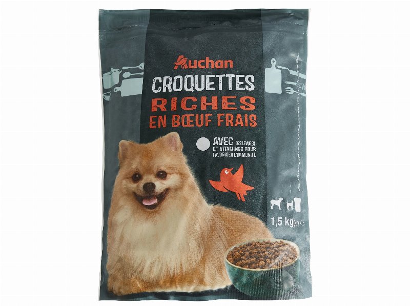Ração Para Cão Auchan Raças Pequenas Rico Em Carne De Vaca Fresca 1.5 kg