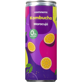 Bebida Kombucha Maracujá Sem Açúcar Continente 25 cl