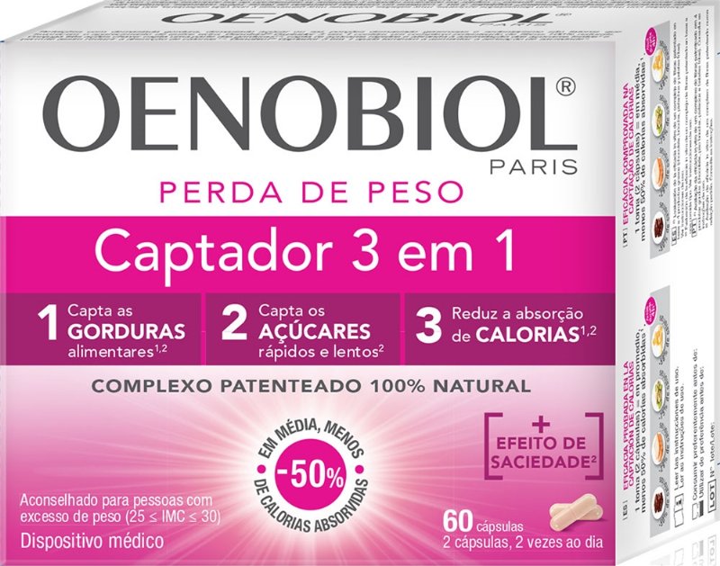 Suplemento Oenobiol Captador 3 Em 1 Plus 60 Capsulas