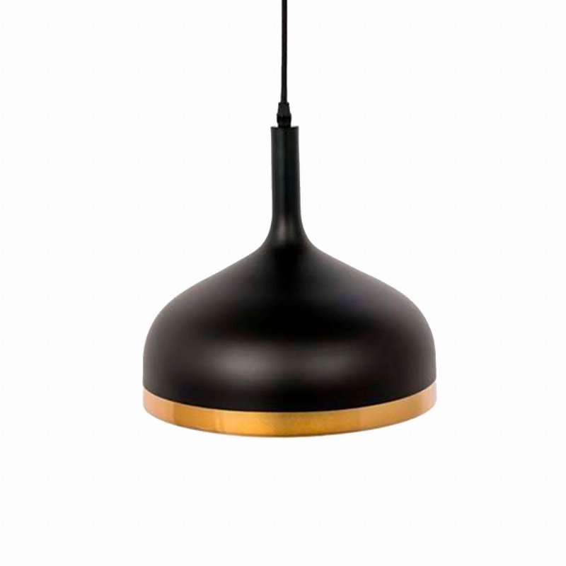 Candeeiro De Teto Mate Preto Com Dourado