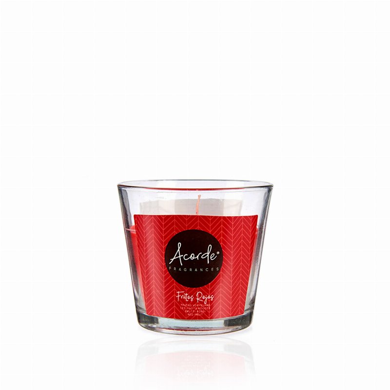 Vela Perfumada Em Copo De Vidro Frutos Vermelhos