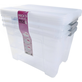 Conjunto 3 Caixas Multiusos 10 l+15 l+20 l 3 Un