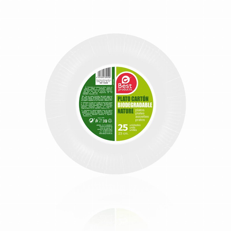 Best Prato Papel Descartável Branco 23 Cm 25 Un