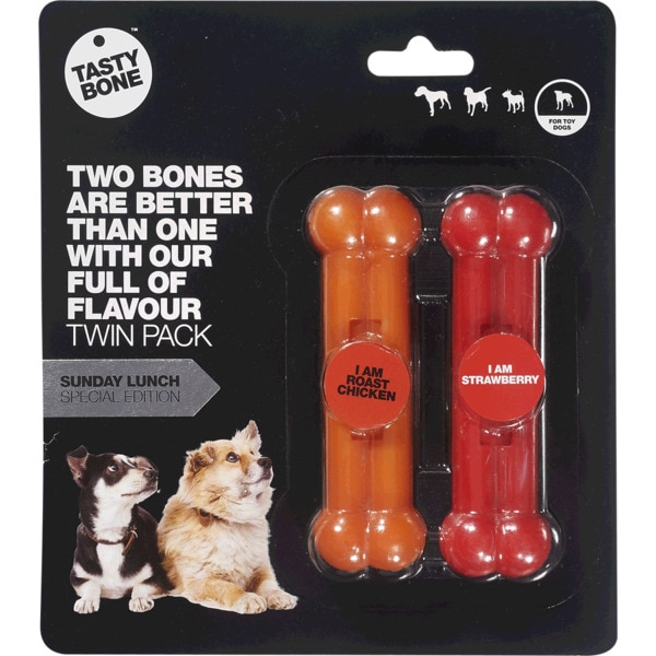 Ossos Para Cão Mini Com Sabor A Frango E Morango 2 unidades