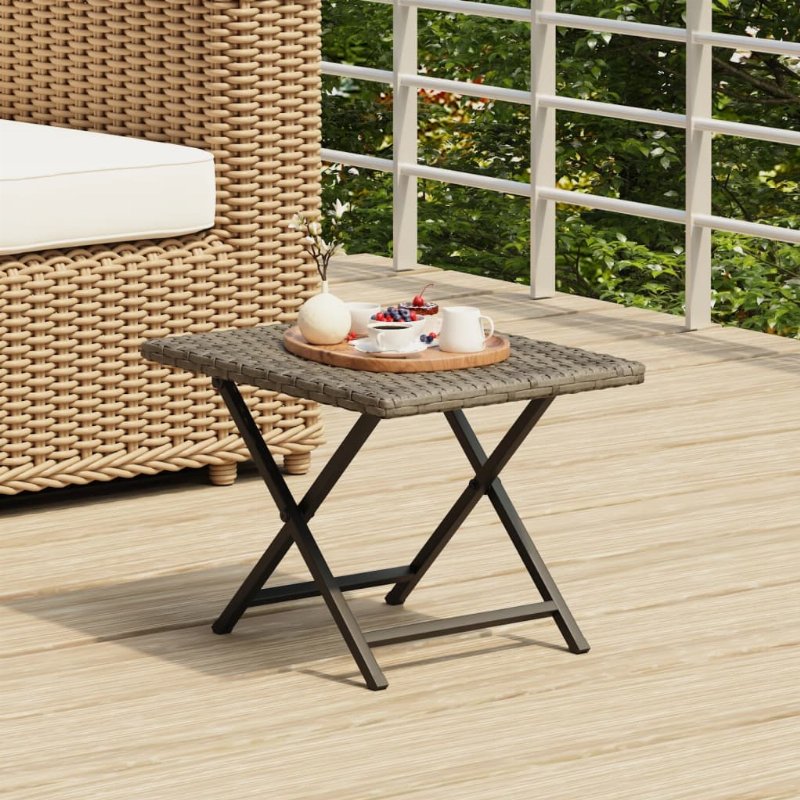 Hkh Mesa Dobrável 45X35X32 Cm Vime Pe - Cinzento