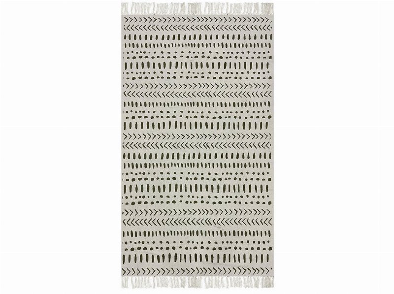 Tapete Algodão Actuel Bege/Verde 70X140Cm
