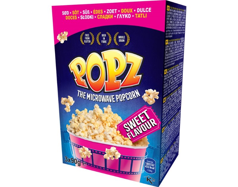 Pipocas Popz Micro Ondas Doces 3X90 g