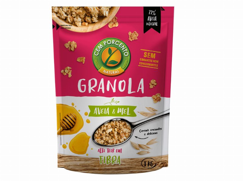 Granola Cem Porcento Aveia E Mel 1 kg