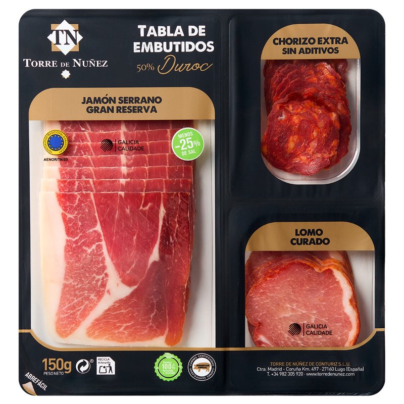 Tábua De Enchidos Duroc (Presunto - Lombo-Chouriço) 150 g