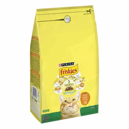 Comida Seca Para Gato De Interior Com Frango E Peru Purina Friskies 1.5Kg
