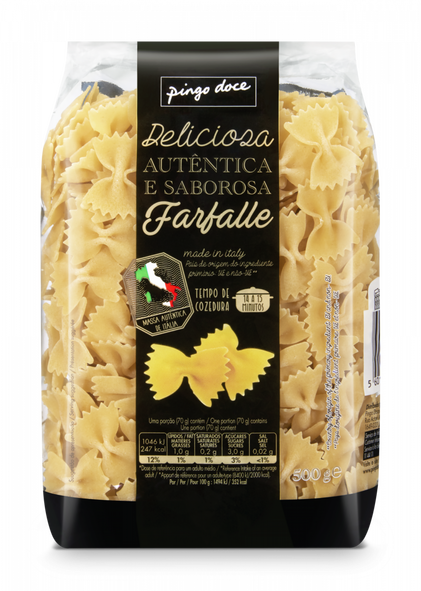 Massa Farfalle Pingo Doce 0.5Kg
