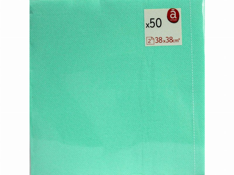 Guardanapos Folha Dupla Actuel Menta 38X38Cm 50 Unidades
