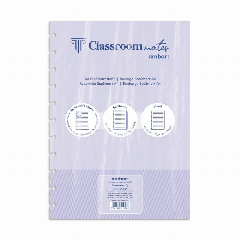 Recarga Caderno Ecosmart Ambar Pautada A4 50 Folhas