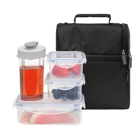 Conjunto Saco Térmico Alças Com 3 Caixas E 1 Garrafa 4 My Lunch Kasa