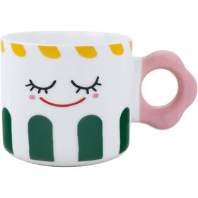 Caneca 320 ml Cara Riscas Verdes Kasa