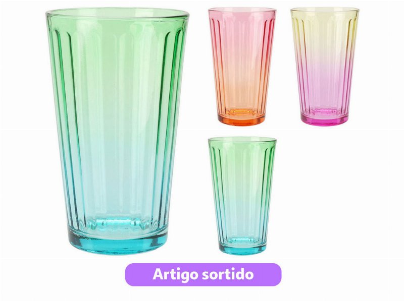 Copo Vidro 470 ml Cores Sortidas