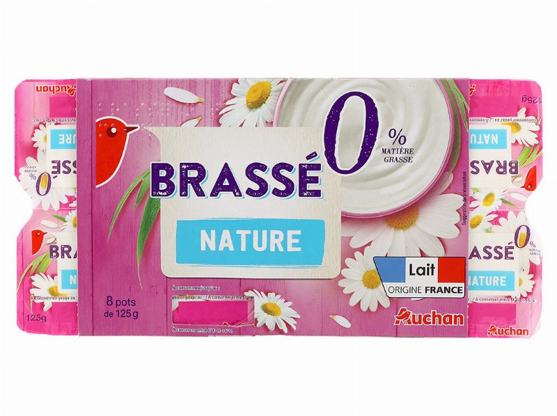 Iogurte Auchan Batido Magro Natural 8X125 g