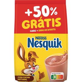 Bebida De Chocolate Solúvel Sem Glúten Nesquik 400 gr + 200 gr Grátis