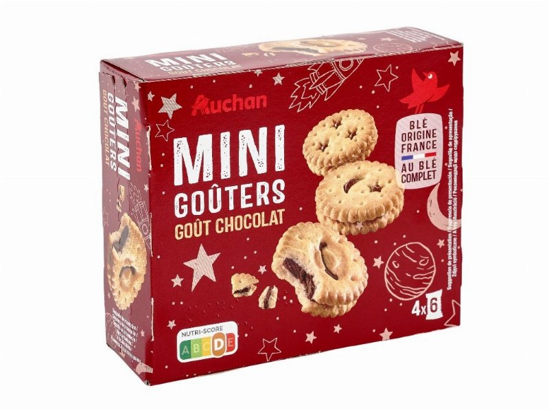 Bolacha Auchan Mini Chocolate 4X6Un 168 g