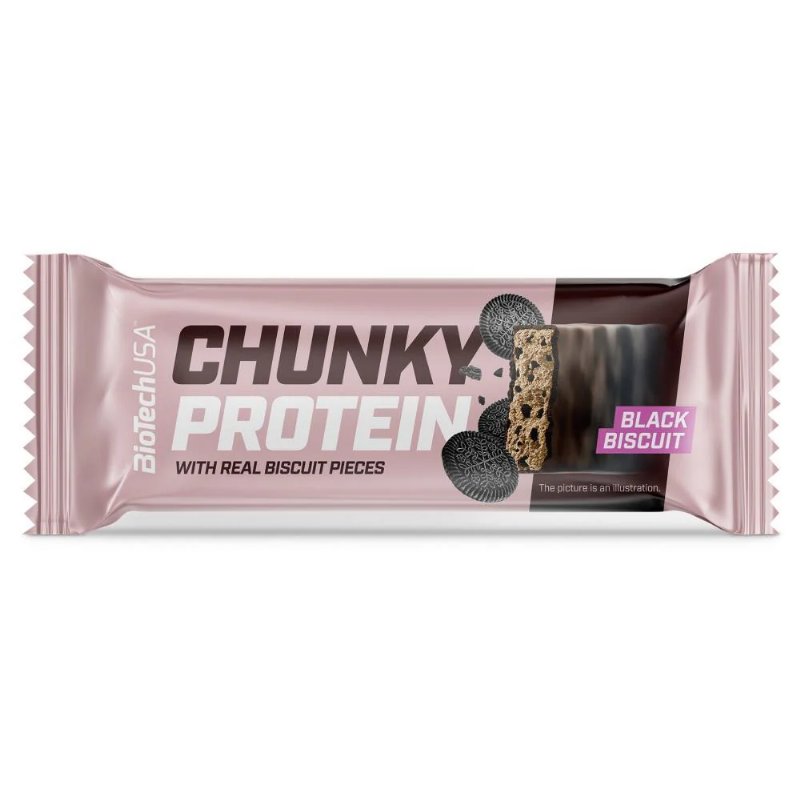 Chunky Protein Bar Black Biscuit Biotech Usa 50 g