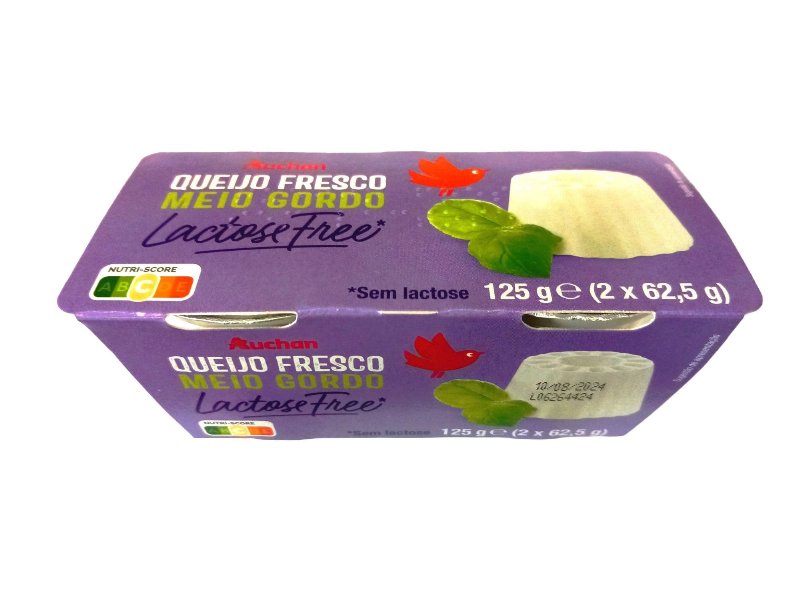 Queijo Fresco Auchan Meio Gordo Sem Lactose 2X62.5 g