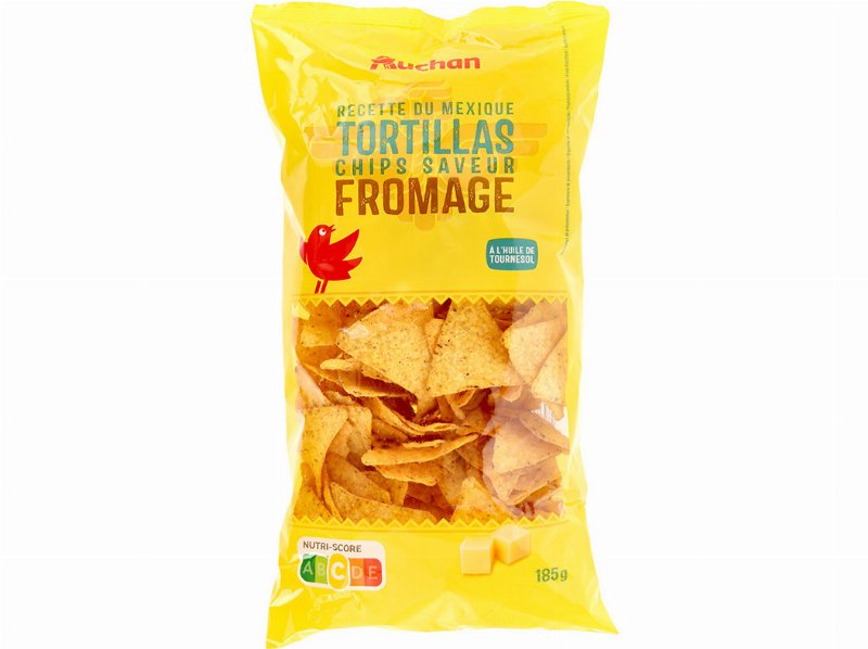 Tortilhas Auchan À Base Milho Sabor Queijo Com Óleo Girassol 185 g