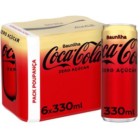 Refrigerante Com Gás Cola Zero Baunilha Coca-Cola 6 X 33 cl