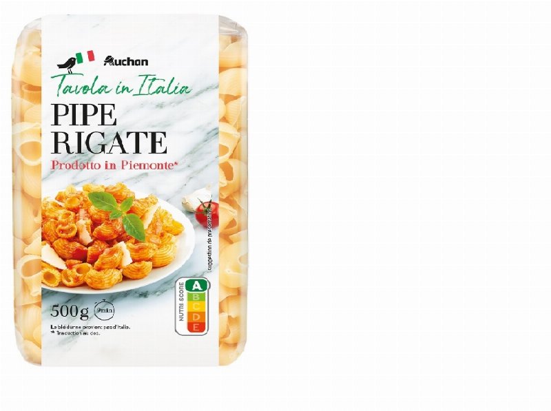 Pipe Rigate Auchan À Mesa Em Itália 500 g