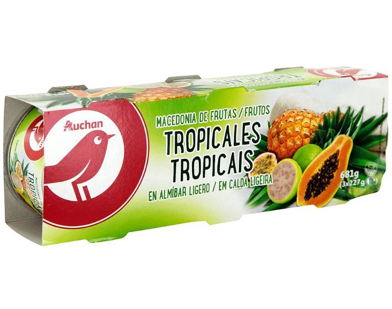 Macedónia Auchan Frutos Tropicais Calda 3X227 g