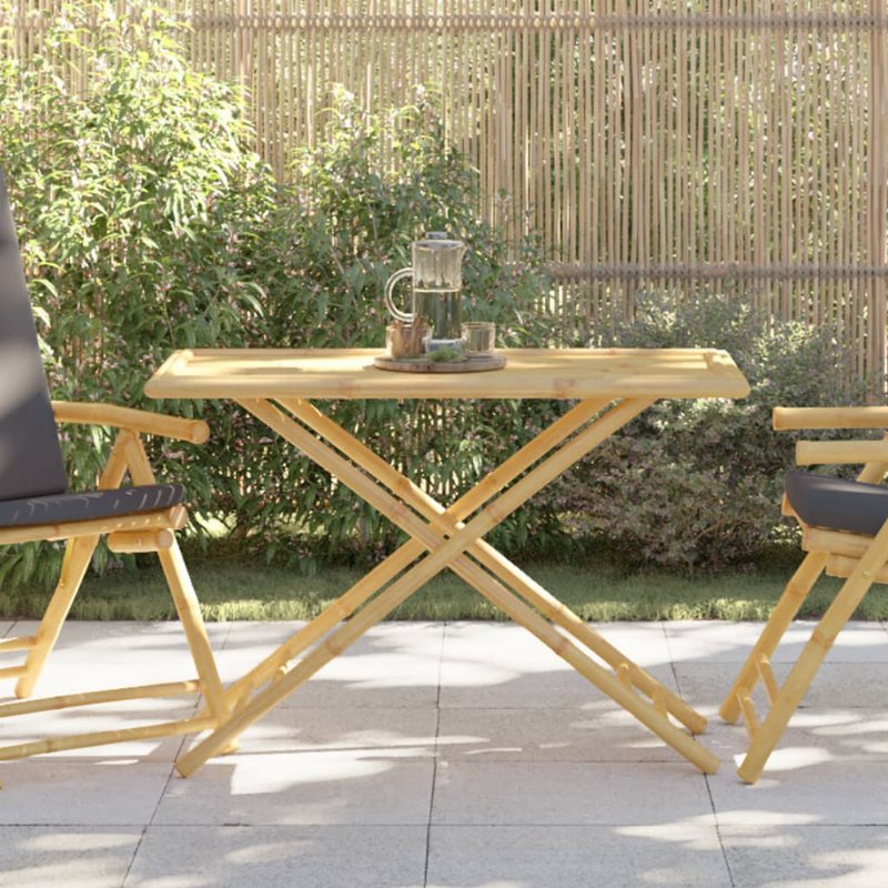 Hkh Mesa De Jardim Dobrável 110X55X75 Cm Bambu - Marrom