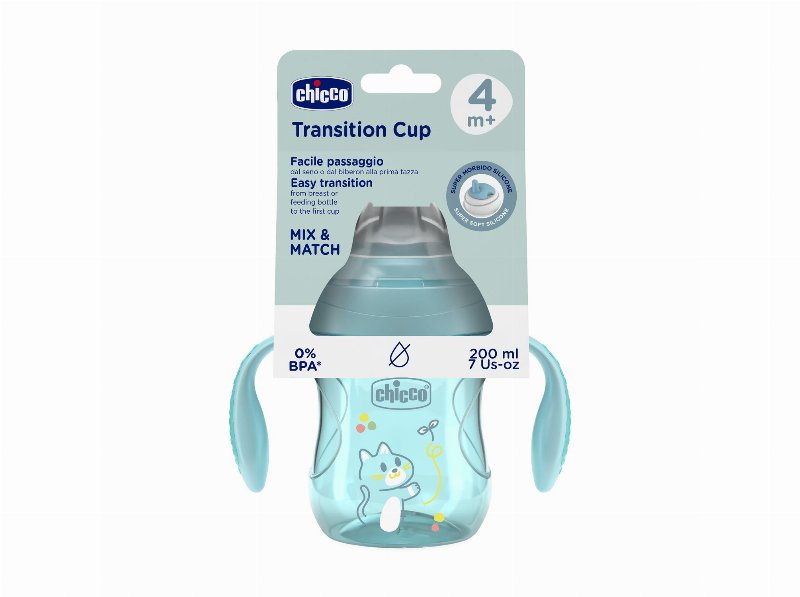 Copo Transição Chicco 4M Azul 200 ml