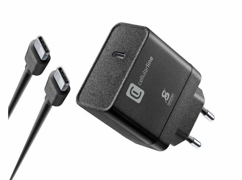 Carregador + Cabo Cellularline 45W P/Samsung Preto Usb-Type C
