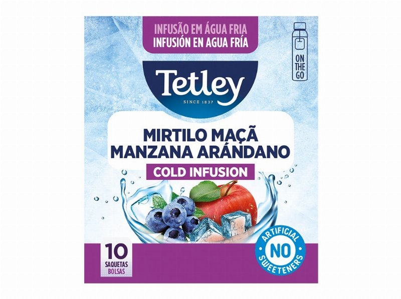 Infusão Tetley Frio Mirtilo Maçã 10 Saquetas