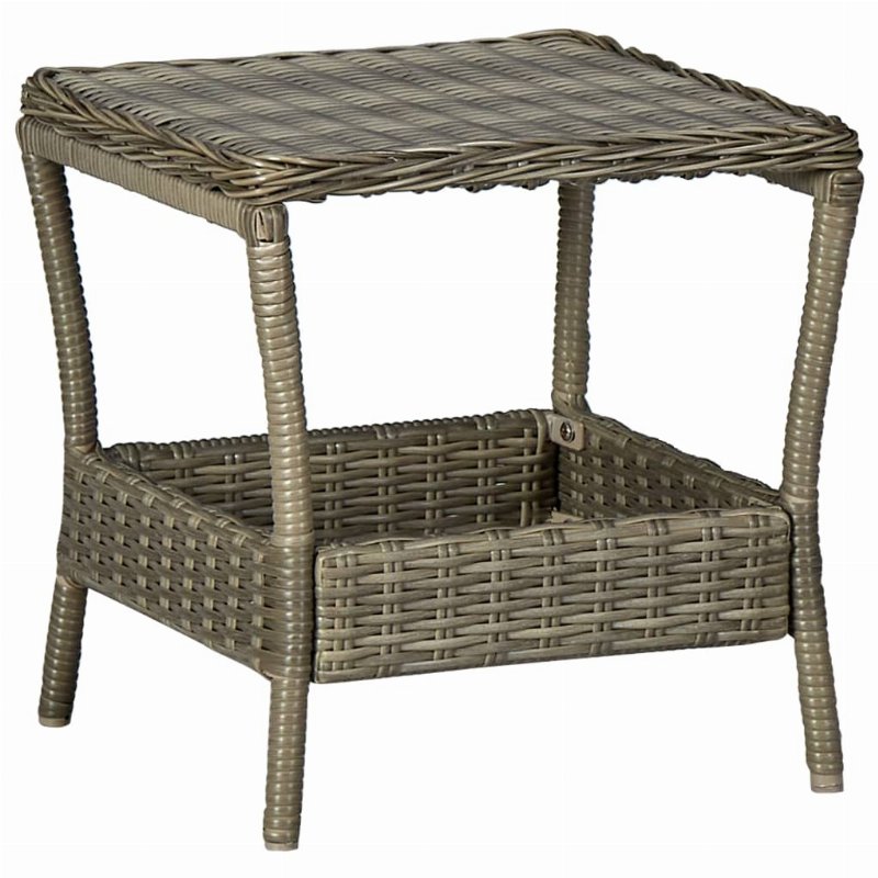 Hkh Mesa De Jardim Em Vime Pe 45X45X46,5 Cm Castanho - Marrom
