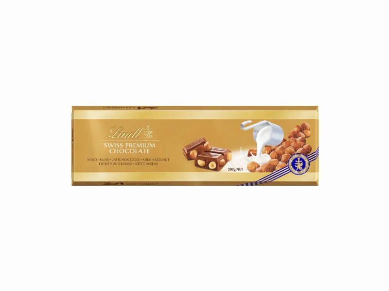 Tablete Chocolate Lindt Gold Com Avelãs 300 g