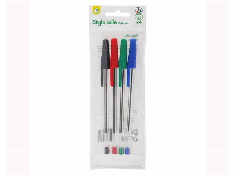 Conjunto De 4 Esferográficas Polegar 4 Cores