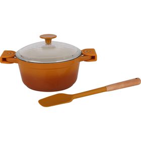 Caçarola Antiaderente Ferro Fundido 20 Cm Asas E Tampa Kasa