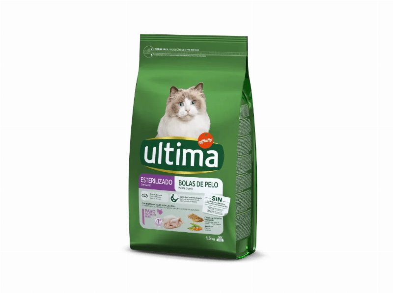 Ração Para Gato Ultima Esterilizado Bolas Pêlo 1.5 kg