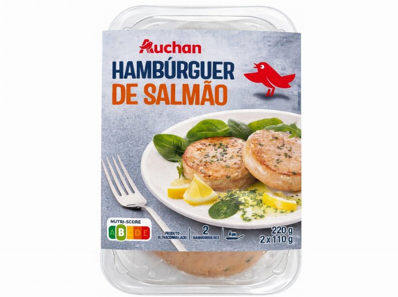 Hambúrguer De Salmão Auchan Ultracongelado 2Un 220 g