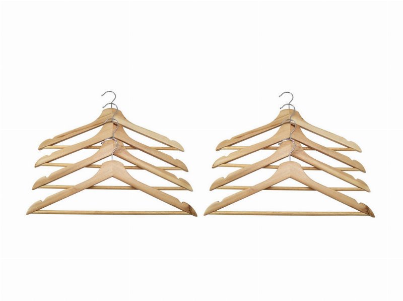 Conjunto De 8 Cabides Actuel Madeira Com Barra