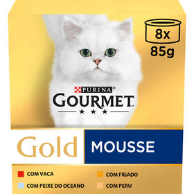 Comida Húmida Para Gato Adulto Seleção Mousses Purina Gourmet Gold 8 X 85 g