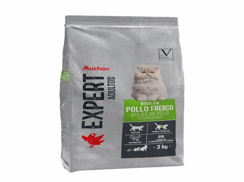 Ração Gato Auchan Expert Esterilizado Bolas De Pelo 3 kg