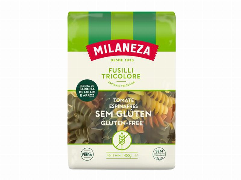 Massa Fusilli Milaneza Tricolor Sem Glúten 400 g