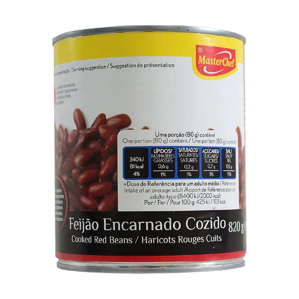 Feijão Encarnado Lata 2.500 kg Masterchef