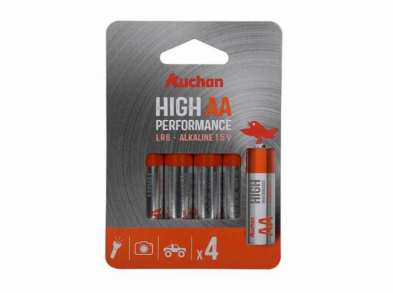 Pack 4 Pilhas Alcalina Auchan Premium Aa Lr06