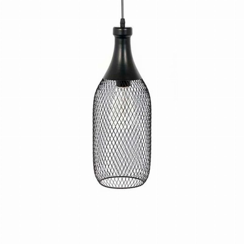 Candeeiro De Teto Metal Arame Preto Forma De Garrafa